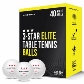 PRO SPIN Ping Pong Balls - Premium 3-Star Competition Level White Table Tennis Balls (40ct) | 40+ ABS Professional | Perfect Sphere for Perfect Spin, Superior Accuracy, Consistent Bounce