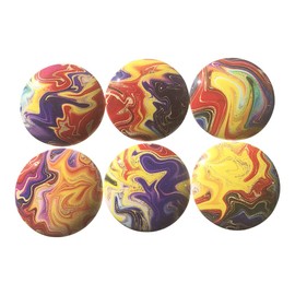Twisted R Design Cabinet Knobs, Knobs for Kitchen Cabinets and Drawers, Matching Cabinet Knobs and Pulls, 1.5" Round Dresser Knobs (Set of 6 Rainbow Swirl Print Wood Knobs)
