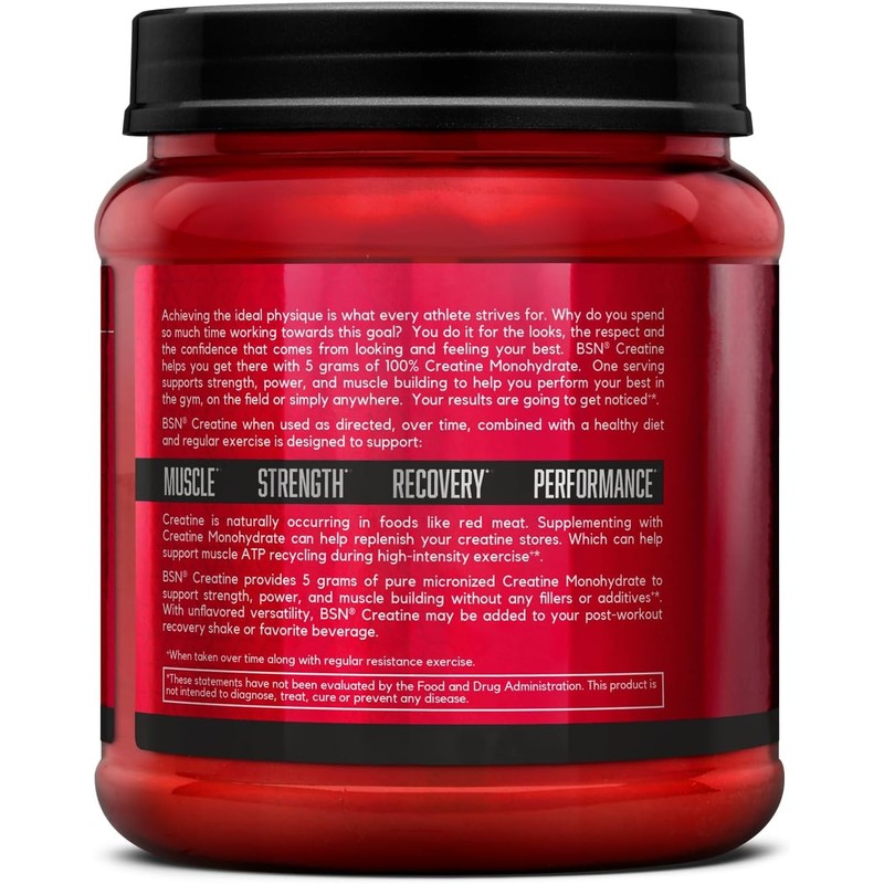 BSN Micronized Creatine Monohydrate Powder, Unflavored Creatine Powder, Micronized, Supports