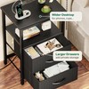 Huuger Night Stand with Charger Station and LED Lights, 2