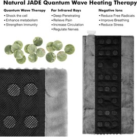 Dowin Far Infrared Heating Pad - Natural Jade Vibrating Massaging Weighted Heating Pad for Neck and Shoulders, Electric Heat Pad with 3 Heating Levels & 3 Vibrating Settings, 6.3lbs 20" x 24"