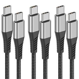Cable USB C a USB C de 3 pies, paquete de 3 cables USB C de 60 W, cable de carga rápida tipo C a tipo C, cable compatible con iPhone 15, 16, 17 Pro Ma