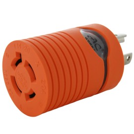 AC WORKS® 30A 125V NEMA L5-30 Male Plug to 20A 125/250V NEMA L14-20 Female Connector