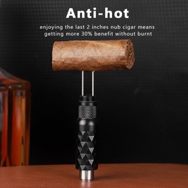 Phoelux Cigar Punch Multitool 4-in-1 Cigar Draw Enhancer Tool, Twin Needle, Retractable and Screw Out Cigar Double End Punch-2 Size Blades Cigar Hole Opener with Gift Box (Black)