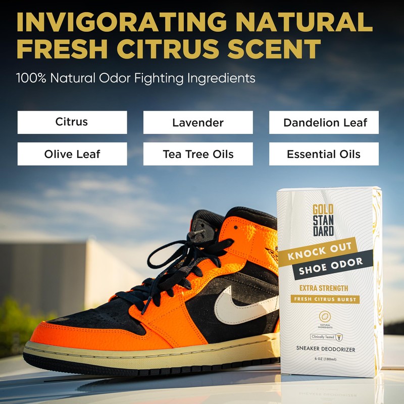 Natural Shoe Deodorizer Spray & Odor Eliminator - 1 Pack