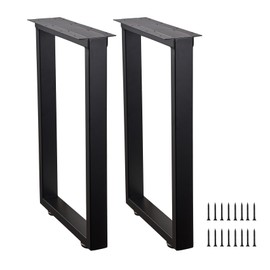 ALLCOS 22 Inch Bench Legs Metal Coffee Table Legs Heavy Duty Table Legs Iron Bench Legs, Black, Set of 2