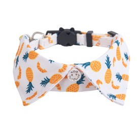 BlissBud Cat Collar with Bell,Small Dog Bandana with Shirt Bowtie Collar Cut Fruit Print,Pineapple,Small