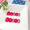 24Pcs 4th of July Press on Nails Short Square False