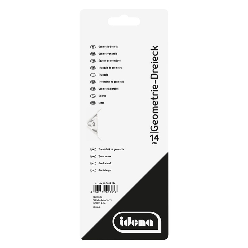 Idena 602035 Geo Triangle 14 cm without Handle Transparent