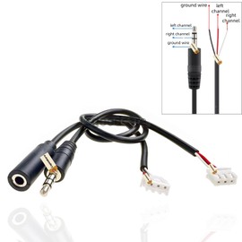 Lsgoodcare 4Pcs 3.5mm Female Male to XH2.54-3P Audio Cable 26AWG 11.81Inch, 3-Core Copper Stereo Wire Terminal Extended Cord for Car Audio, Home Speaker, Sound Module DIY Modification ﻿