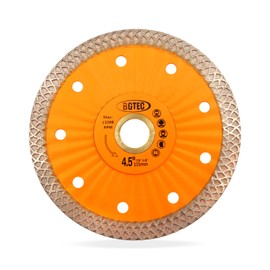 BGTEC Diamond Porcelain Saw Blades, 4-1/2 Inch/115MM Super-Thin Mesh Rim Diamond Cutting Disc with 7/8"-5/8" Arbor for Granite Tile Marble Ceramic Sandstone