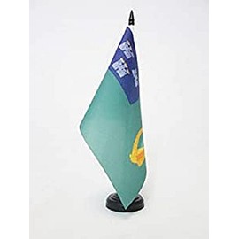 AZ FLAG DUBLIN TABLE FLAG 5'' x 8'' - DUBLIN IN IRELAND DESK FLAG 21 x 14 cm - Black plastic stick and base