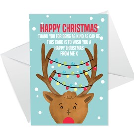 Christmas Card For Teacher Assistant From Child Nursery School THANK YOU Card