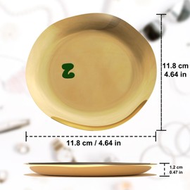 Kviceo Jewelry Tray Ring Dish, Stainless Steel Organizer in Gold-Tone Finish - Modern Holder for Earrings Keys, Wedding Shower & Engagement Gifts for Her, 4.64" (Z)