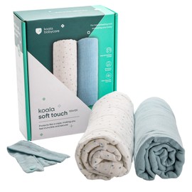 KOALA BABYCARE, Newborn Muslin Clothes, 120 x 120 cm, Cotton, Pack of 2, Newborn Cotton Nursing Blanket and Newborn Swaddle Blanket