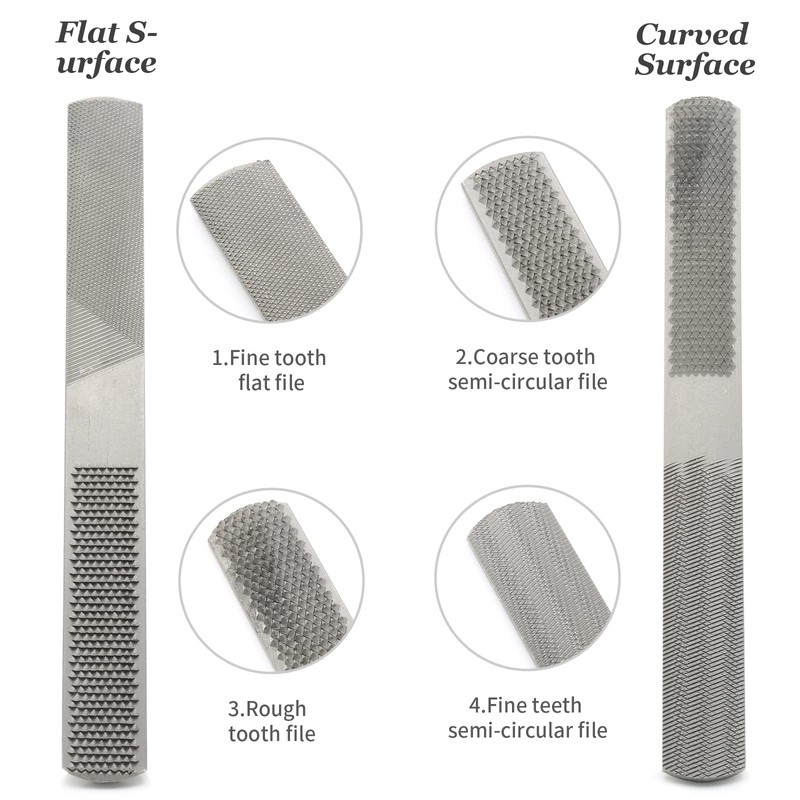 Litoexpe 4 Way Wood Rasp File, 8 Inch Premium Grade
