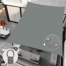 RICHIE Upgrade 10'x13' Sun Shade Sail Rectangle Canopy, Water Resistant & UV Block Sunshade for Outdoor Patio Lawn Beach Garden Carport Backyard Deck Pergola, Grey