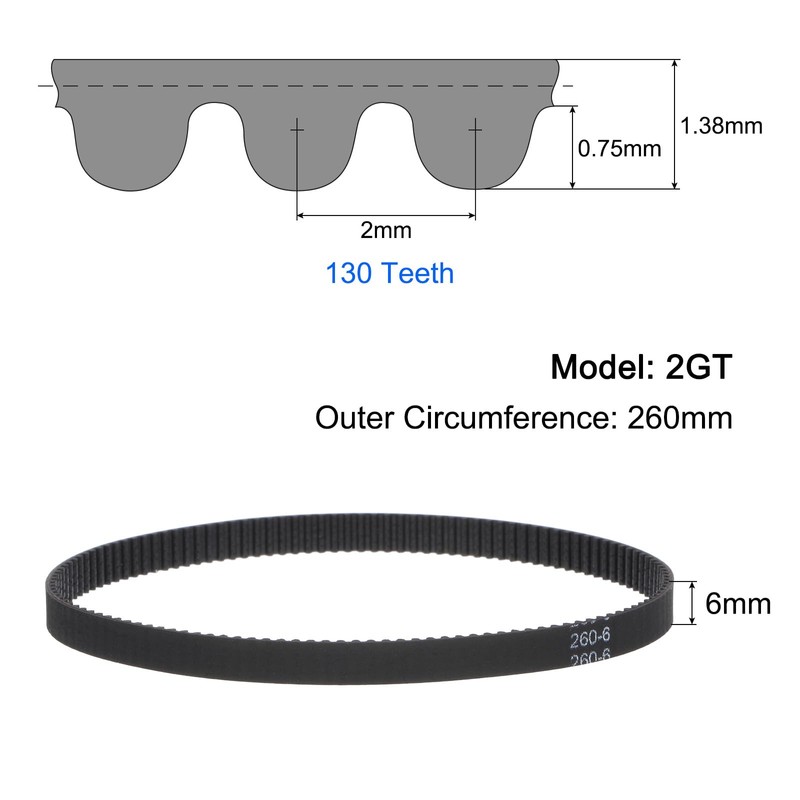 sourcing map 10pcs 2GT Timing Belt Closed Loop Rubber Belts