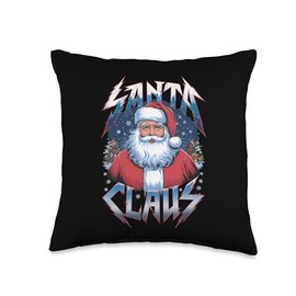 Santa Claus 90s Bootleg Concert Style Christmas Celebration Throw Pillow