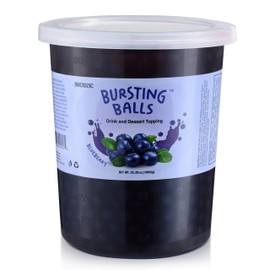 BREXONIC Popping Boba Pearls Bursting Tea Balls Drink & Dessert Topping Strawberry Mango Blueberry Passion Fruit Flavored Bubble Tea Tapioca Pearls (Blueberry, 2 LB 1 Pack)