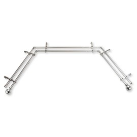 Rod Desyne 13/16" Arman Bay Window Double Curtain Rod, 78-144", Satin Nickel