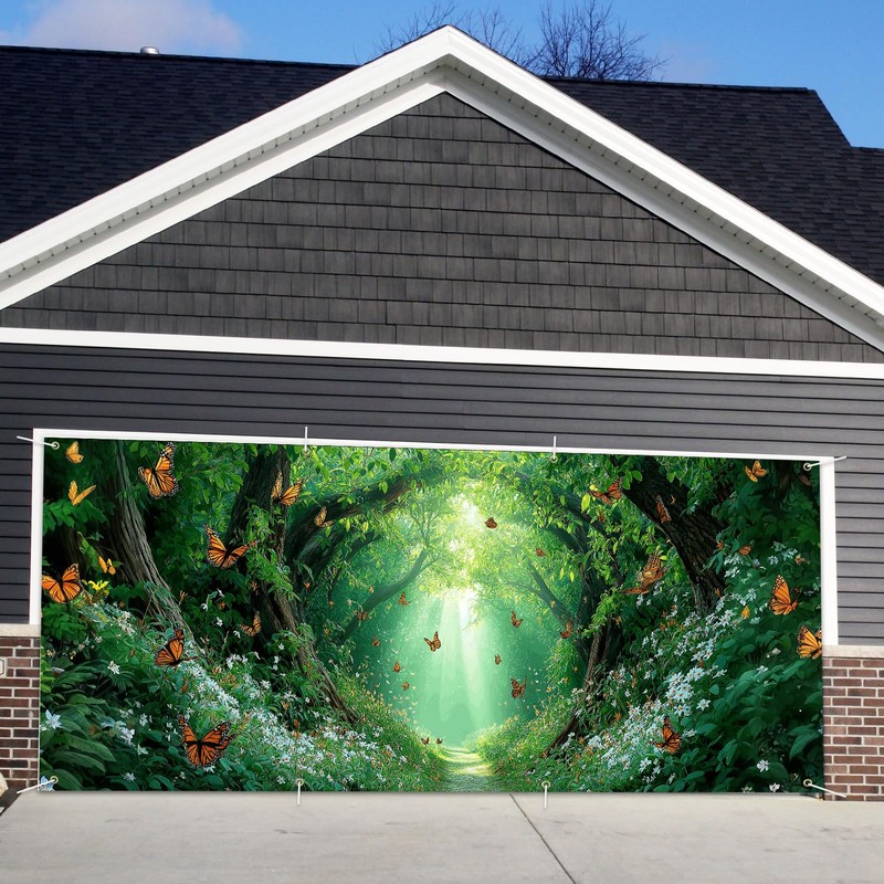 13x6 ft Enchanted Forest Path Garage Door Banner - Sunlit