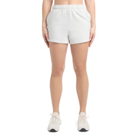 Danskin Women's 2 Pack Fleece Pull on Shorts, Black Salt/Silver Heather, Medium