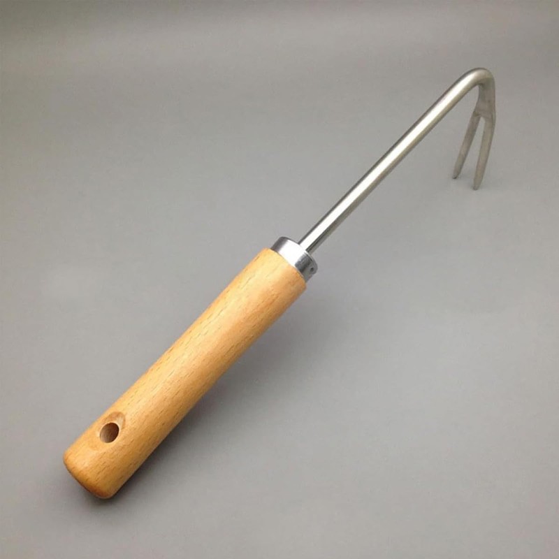 AIMALL Stainless Steel Weeder Tool with Wooden Handle, Lightweight Garden
