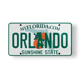 Orlando Florida State License Plate Style Magnet for Car Fridge Locker Metal Door - 3.5"