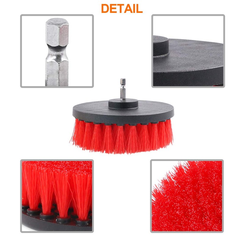 Keadic 4pcs Drill Brush Attachment Set, Electric Cleaning Brushes Set,Power