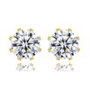 8.4mm Yellow Gold Cubic Zirconia 14K Gold Diamond Stud Earrings