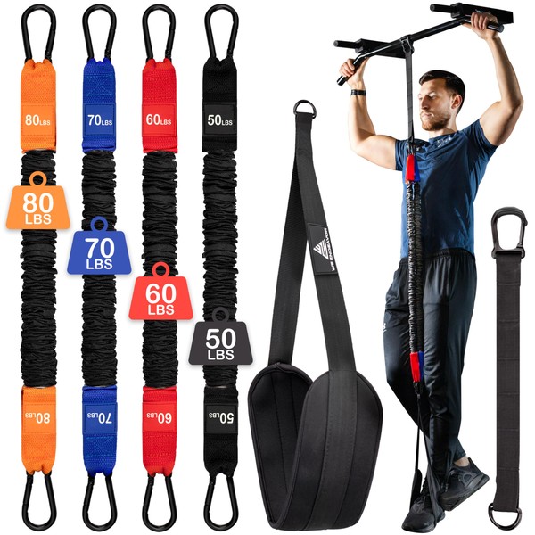 Pull Up Assist Band with 4 Different Resistance Bands -