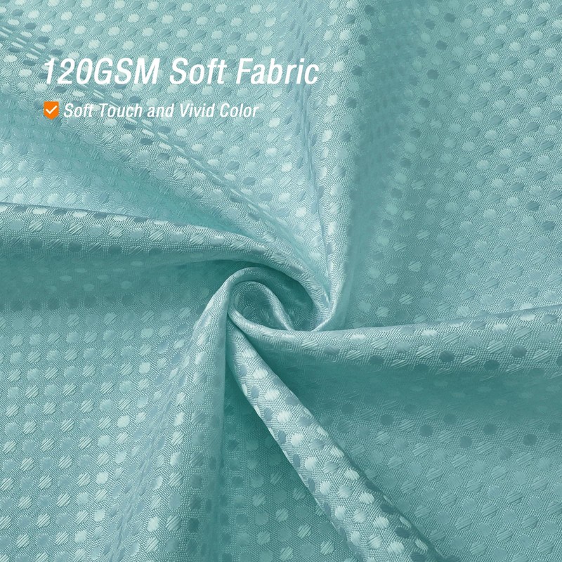 Gibelle Teal Shower Curtain, Waffle Weave Textured Fabric Shower Curtain