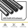 LED Aluminium Profile A19 Black 2x End Caps
