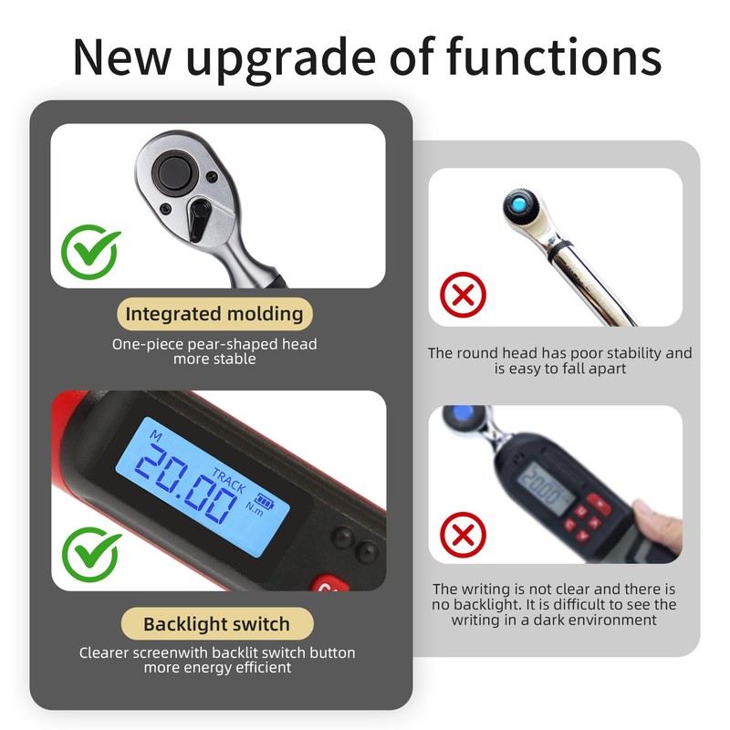 DESHIL 3/8 Inch Drive Professional Digital Torque Wrench 6.8-135N.M (5.02-99.57FT.