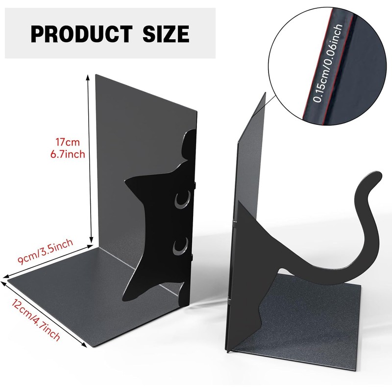 Cat Bookend, Desktop Bookshelf, Firmly and Never Fall, Desktop Organization,