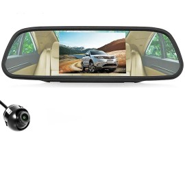 IPoster 5-inch LCD Rearview Mirror Display Screen 360° Mini Rearview Camera Rearview Reversing System 12V-24VScreen Size: 5", ROM: 0, RAM: 0