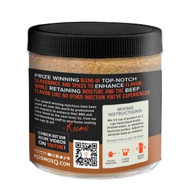 Kosmos Q Reserve Blend Brisket Injection, Premium Beef BBQ Marinade for Tender & Juicy Brisket, Phosphate-Enhanced for Moisture Retention, Competition-Grade Seasoning, Gluten Free, 16 Oz Jar