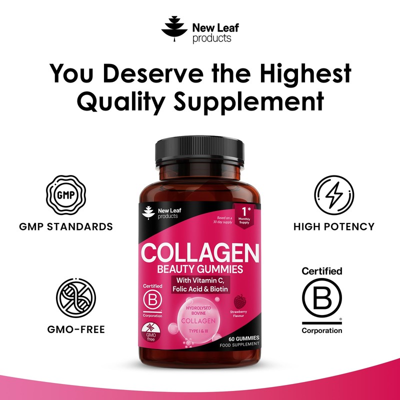 NEW LEAF PRODUCTS Collagen Gummies - High Strength Type l