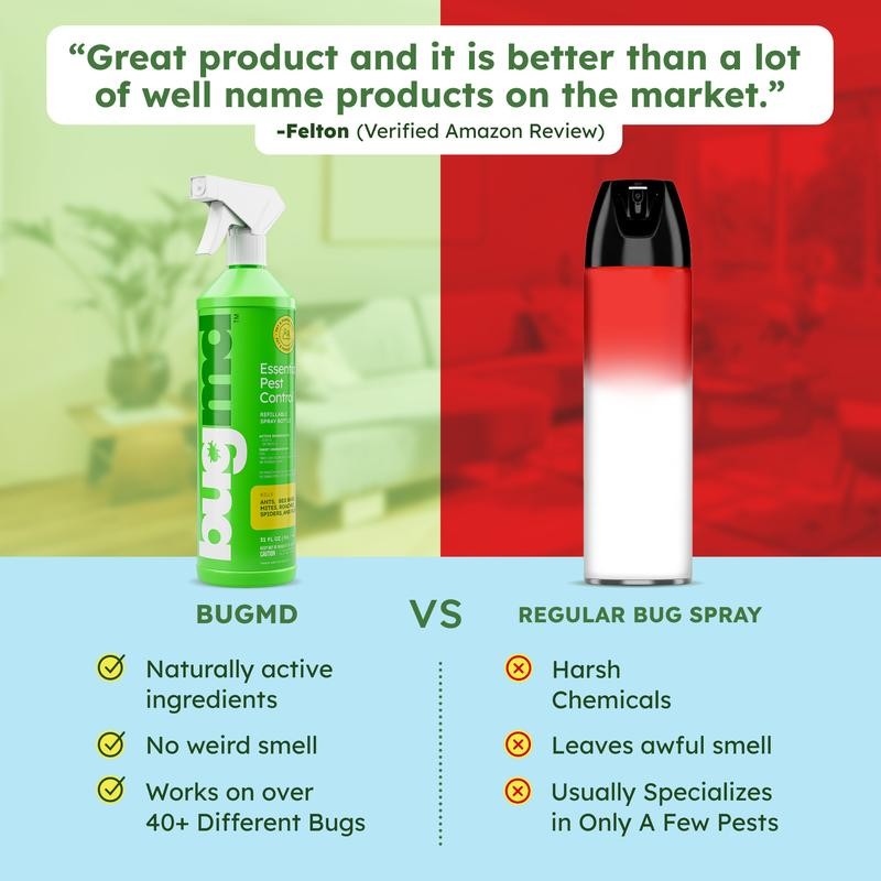 BugMD Essential Pest Control Concentrate – Natural Ant, Roach, Spider