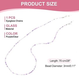 Rnigra 4 PCS Glasses Chain, Glasses Chain for Women, Sunglasses String, Bead Sunglasses Chain, With Detachable Lobster Clasp