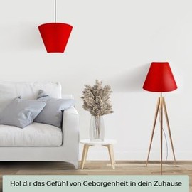 Wogati® Premium Lampshade, E14/E27, Cotton, Various Sizes and Colours, Colour: Red, Size: S, Lampshade for Floor Lamp, Hanging Lamp, Table Lamp