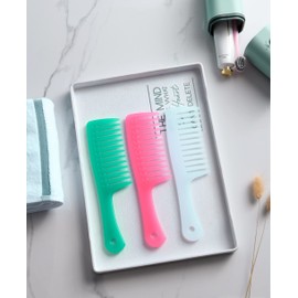 Peine de dientes anchos y peine grande para desenredar el cabello, cepillo de cabello duradero para un mejor estilo y cuidado profesional del cabello, adecuado para cabello rizado, cabello largo, cabello húmedo en todo tipo.