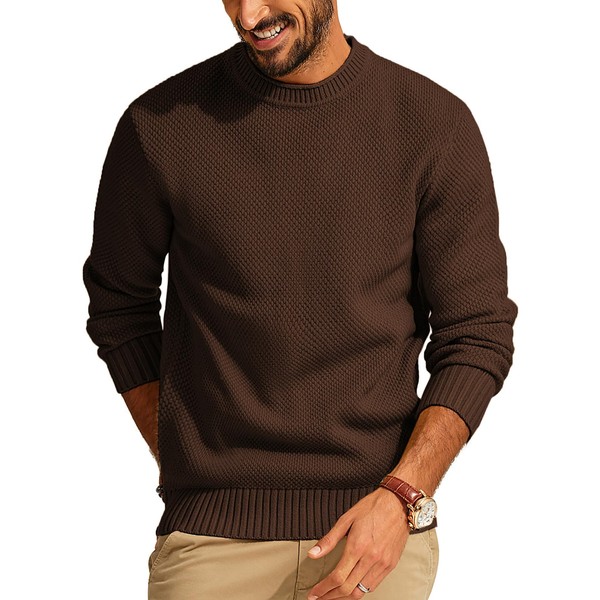 PJ PAUL JONES Men's Textured Pullover Fine Knit Pullover Regular