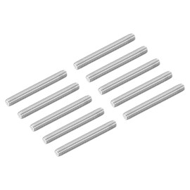 sourcing map 20Pcs M6-1.0x50mm Fully Threaded Rods, Threaded Rods Bar Studs, 304 Stainless Steel Long Thread Screws Hardware for U-Bolts, Anchors, Clamps, Hangers, Silver