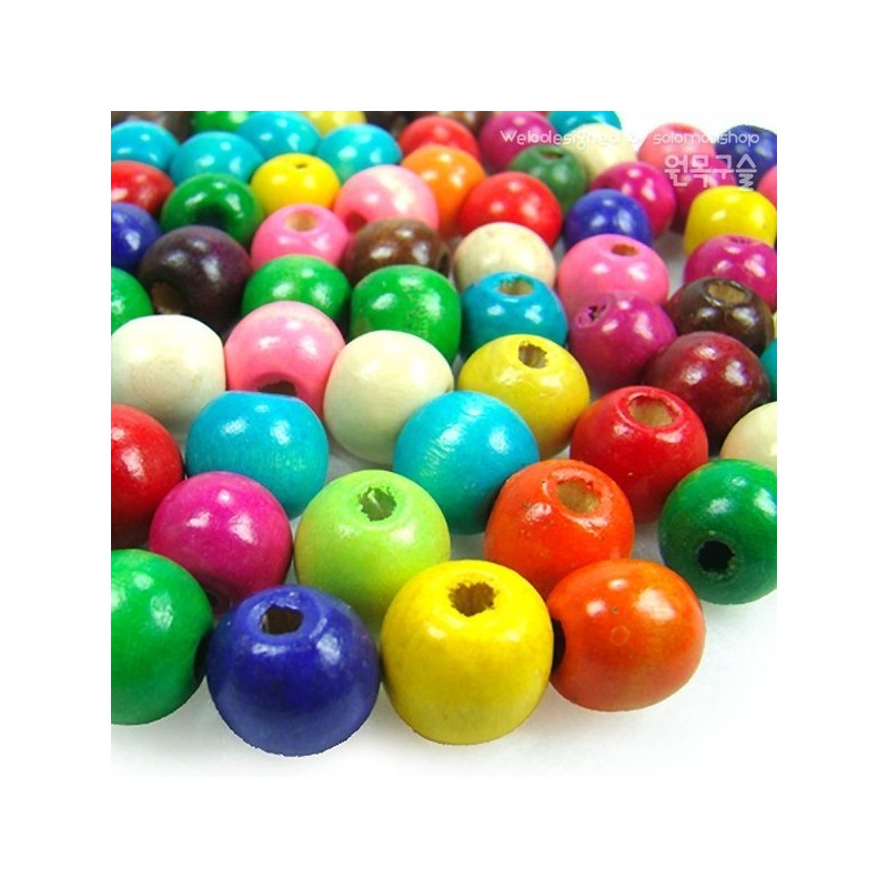 (Solomon Shop) Solid Wooden Beads Plain Round 12mm / Shaped