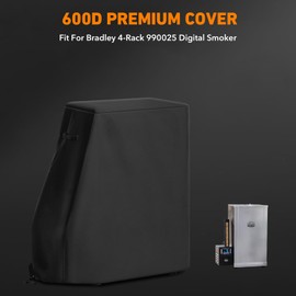 Heavy Duty Grill Cover Fits for Bradley Smoker 990025 Waterproof Electric Smoker for 4-Rack Digital Smoker, Water Resistant, Weather Resistant, 600D Polyester Cover