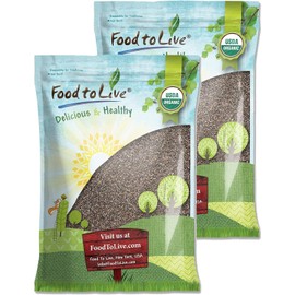 Food to Live - Organic Black Chia Seeds, 15 Pounds Non-GMO, Whole, Sproutable, Vegan, Kosher, Keto, Sirtfood, Bulk. Rich in Essential Fatty Acids, Fiber, Protein.