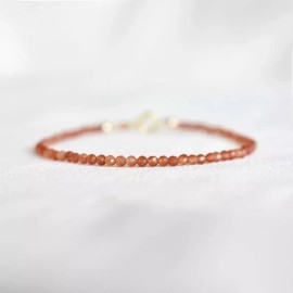 Unbranded Natural Carnelian 3mm Beads Healing Energy Crystal Dainty Minimalist Bracelet
