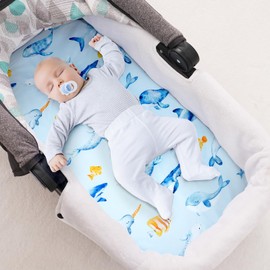 david's kids 3 Pack Bassinet Sheets, Ultra Soft Breathable Comfortable Baby Sheet Set for Boys Girls Neutral, Univeral Fit for Most Cradle and Bassinet Mattress, Whale